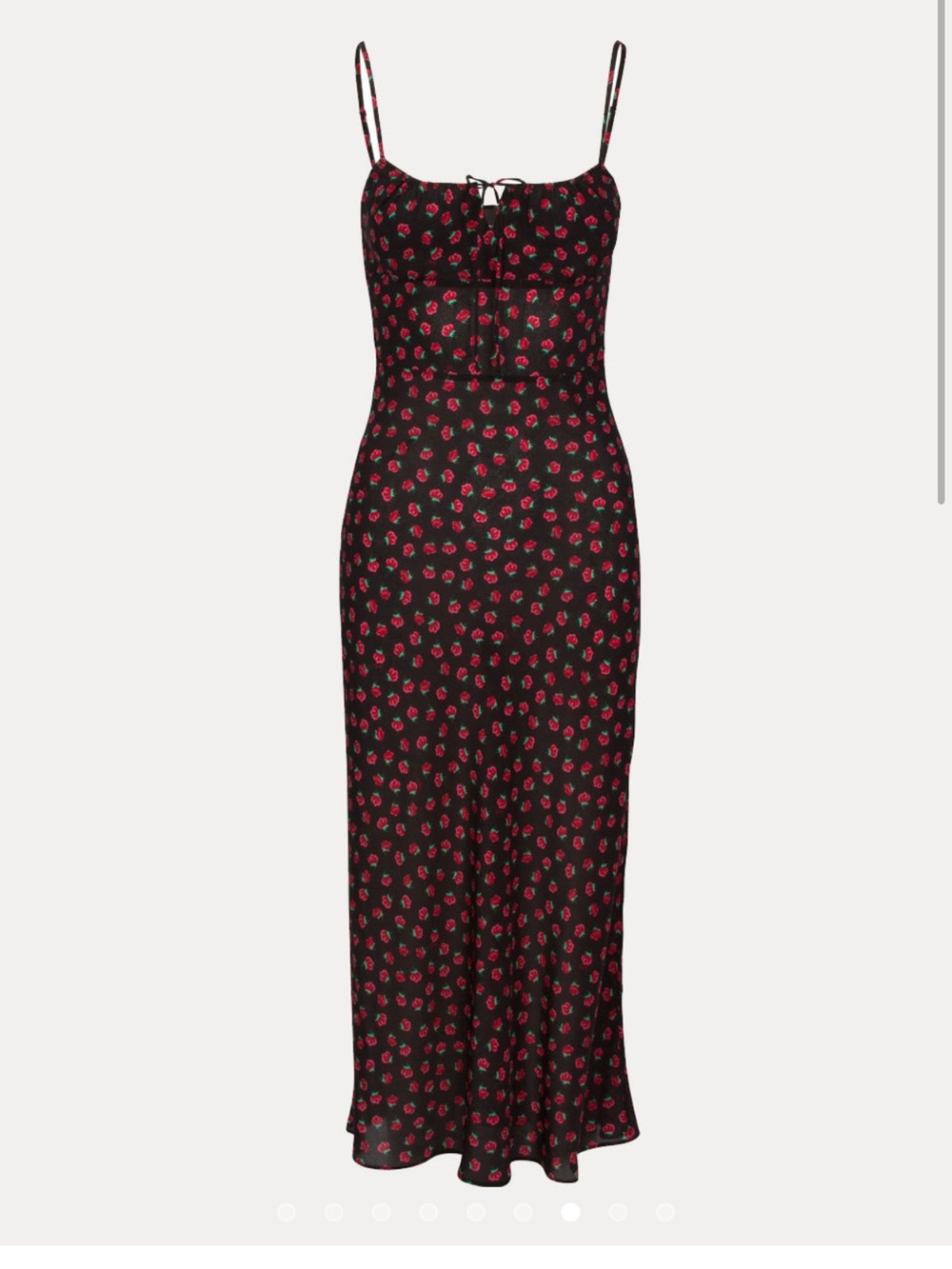 Realisation Par The Alba Dress in Black with Red Floral / Rosalita